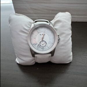 Silver and White Watch